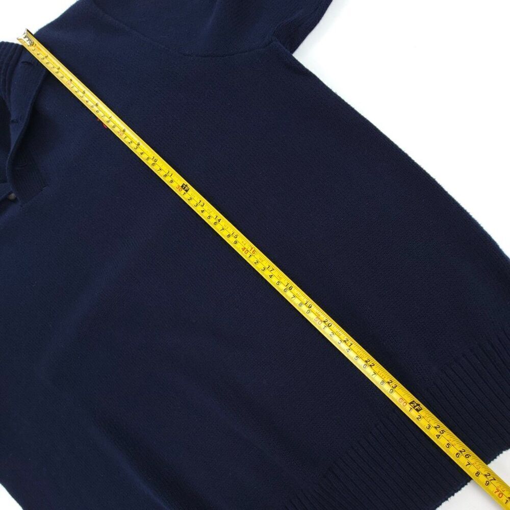 POLO Ralph Lauren Old Money Pullover Sweater Ribbed Knit Fisherman Navy Blue XL - Picture 4 of 8